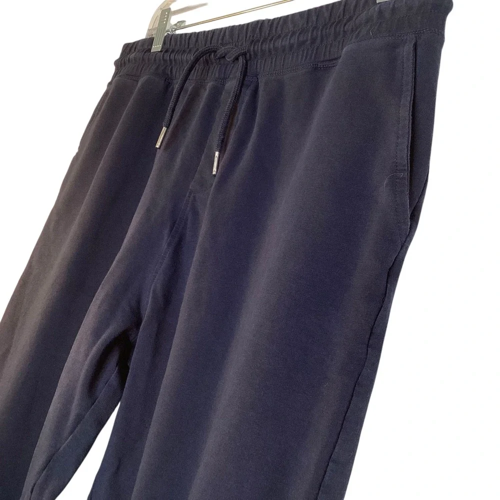Slate & Stone Mens Navy Blue Cotton Jogger Sweatpants Sz L Luxury Loungewear EUC